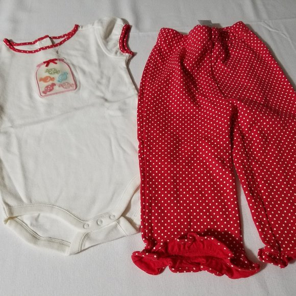 Gymboree Vintage Sweeter Than Candy 12-18 month NWT Pants, NWOT Bodysuit has pla - Picture 3 of 3